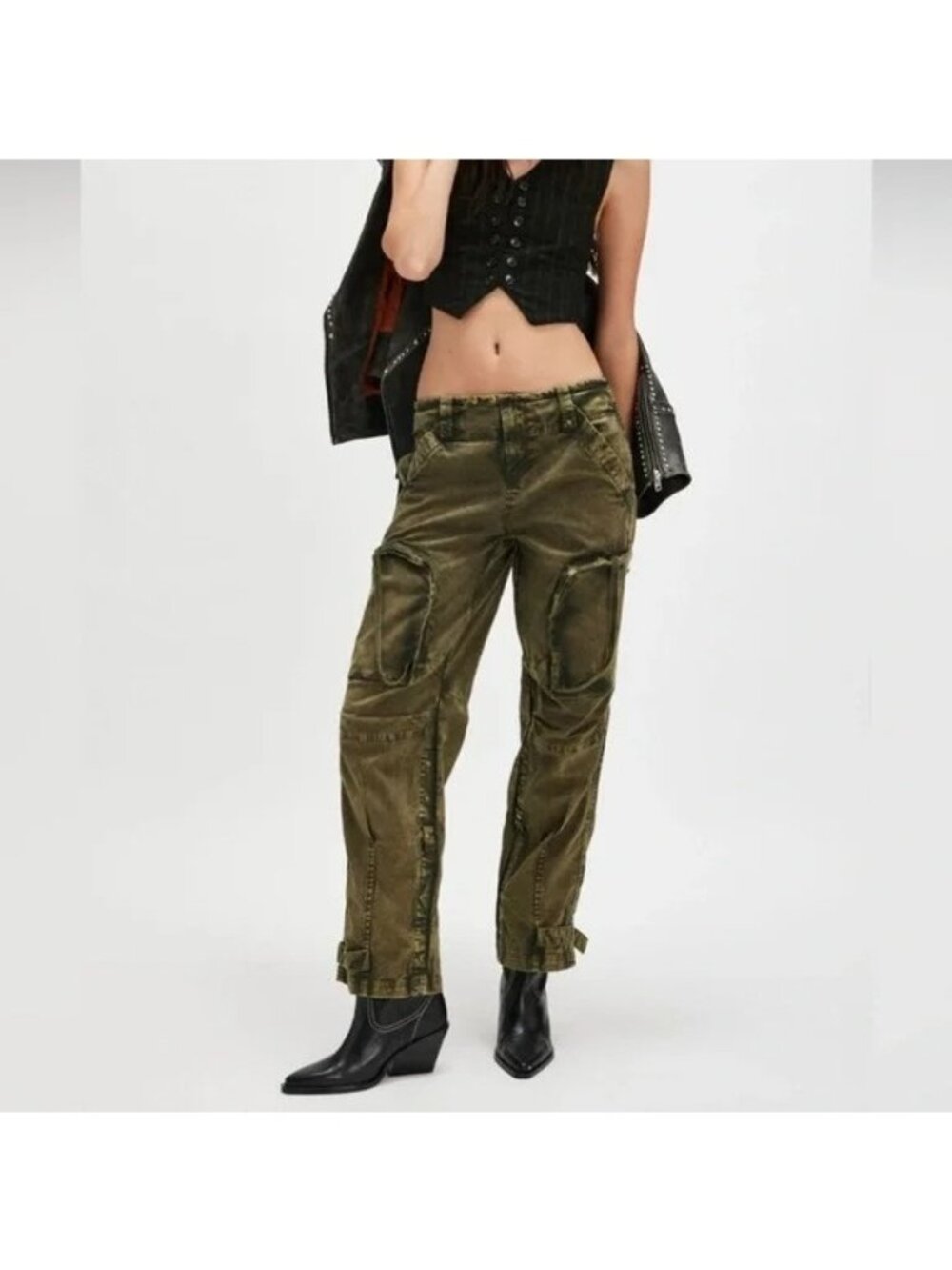 We The Free Free People Can’t Compare Slouch Pant Dusty Olive S Small